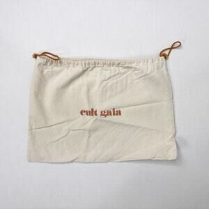 Cult Gaia Dust Bag Canvas Drawstring Storage Pouch Beige Luxury